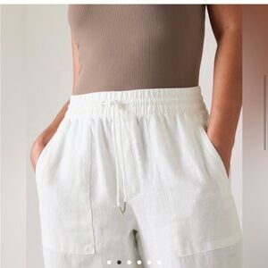 Spectacular crisp white linen joggers from arhleta - brand new with tags